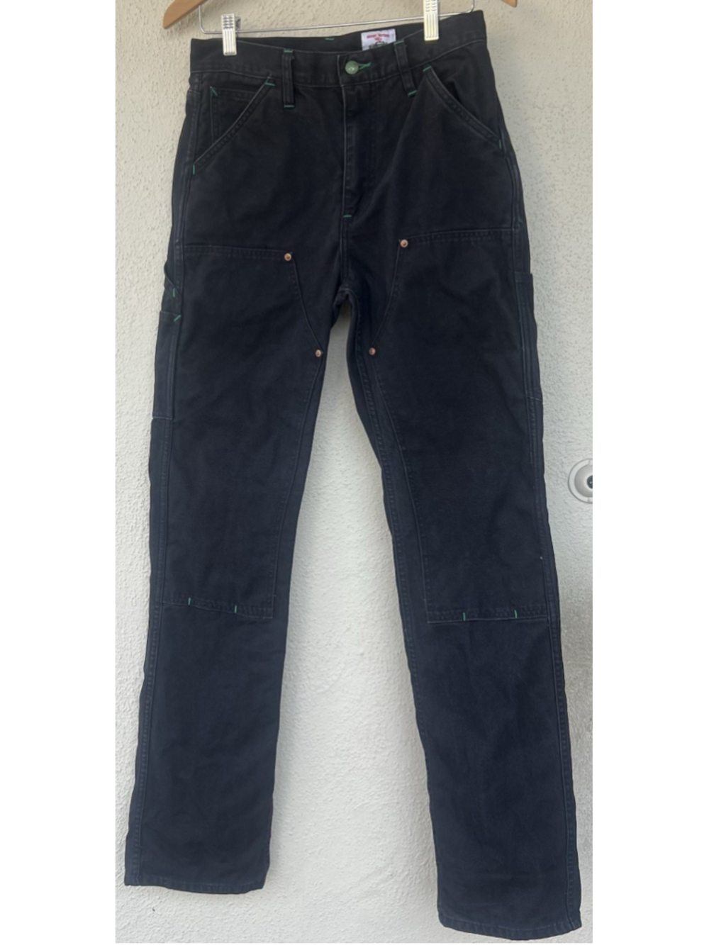 Left Field NYC Vintage Washed Black Mt Vernon Mill Duck Double Knee Work Uniform